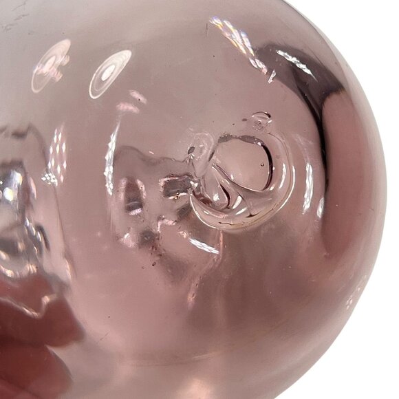 Blenko Pink Handblown Glass Apple Paperweight Gradient Art Applied Stem Fruit - Picture 6 of 8